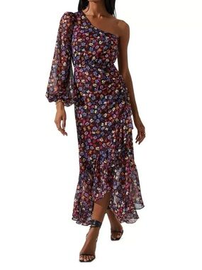 ASTR the Label Calista One Shoulder Ditsy Floral Dress